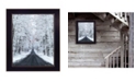 Trendy Decor 4U All Roads lead Home winter lane by Lori Deiter, Ready to hang Framed Print, Black Frame, 14" x 18"